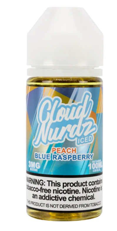 Cloud Nerdz Iced Peach Blue Raspberry Zero Nicotine